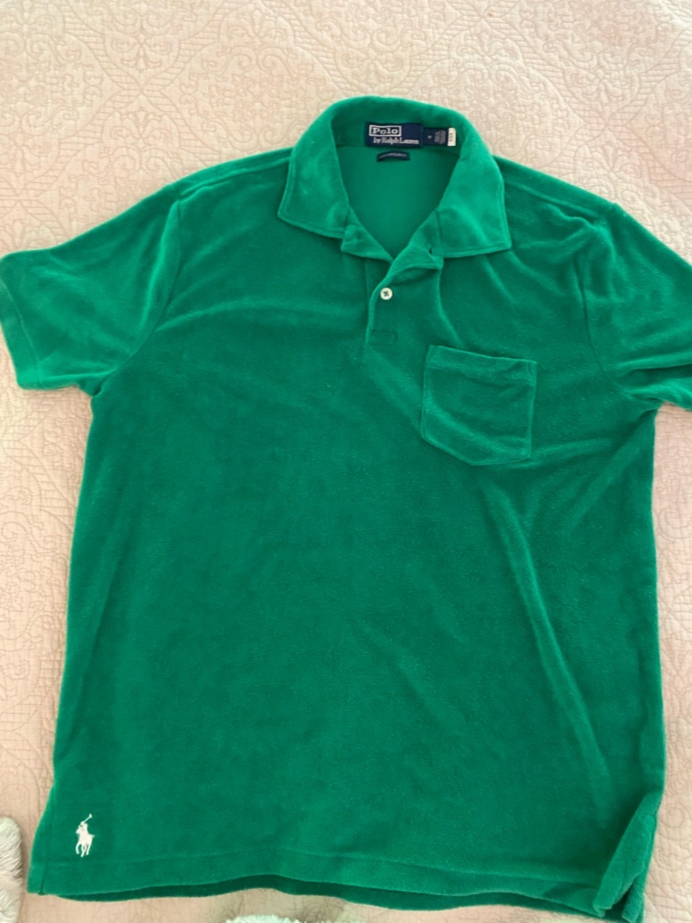 Polo by Ralph Lauren Emerald Green Terry Polo with Pocket